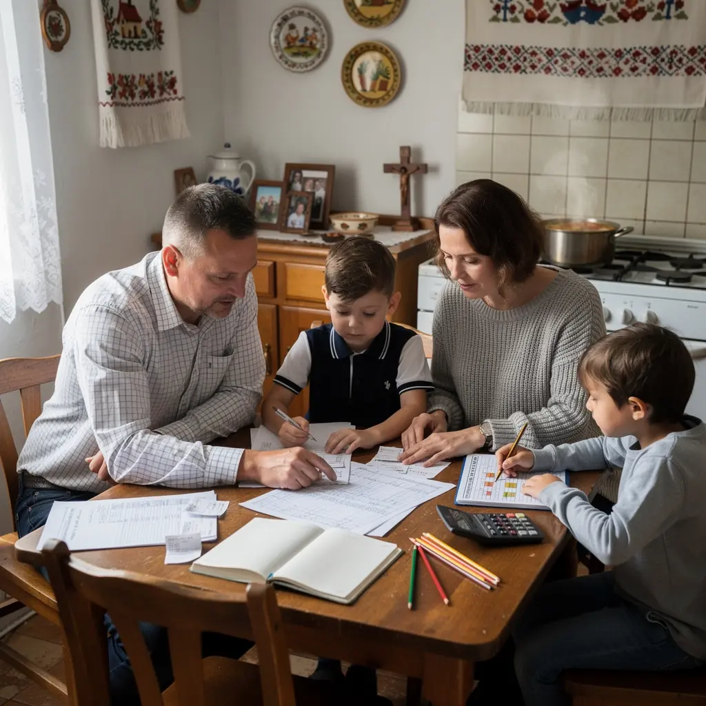 Csoportos tanulás, ahol a résztvevők megosztják tapasztalataikat a kiadások kezeléséről.